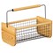 Gardenised Vintage Harvest Basket Pine Wood & Metal Mesh Wire Design Wooden Frame with Straight Handle for Fruits Vegetables Kitchen Organization Decorative Storage Home Décor & Garden Display
